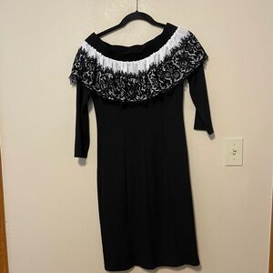 Hilary Radley for Katherine Barclay Off the‎ shoulder Lace Collar Dress NWT